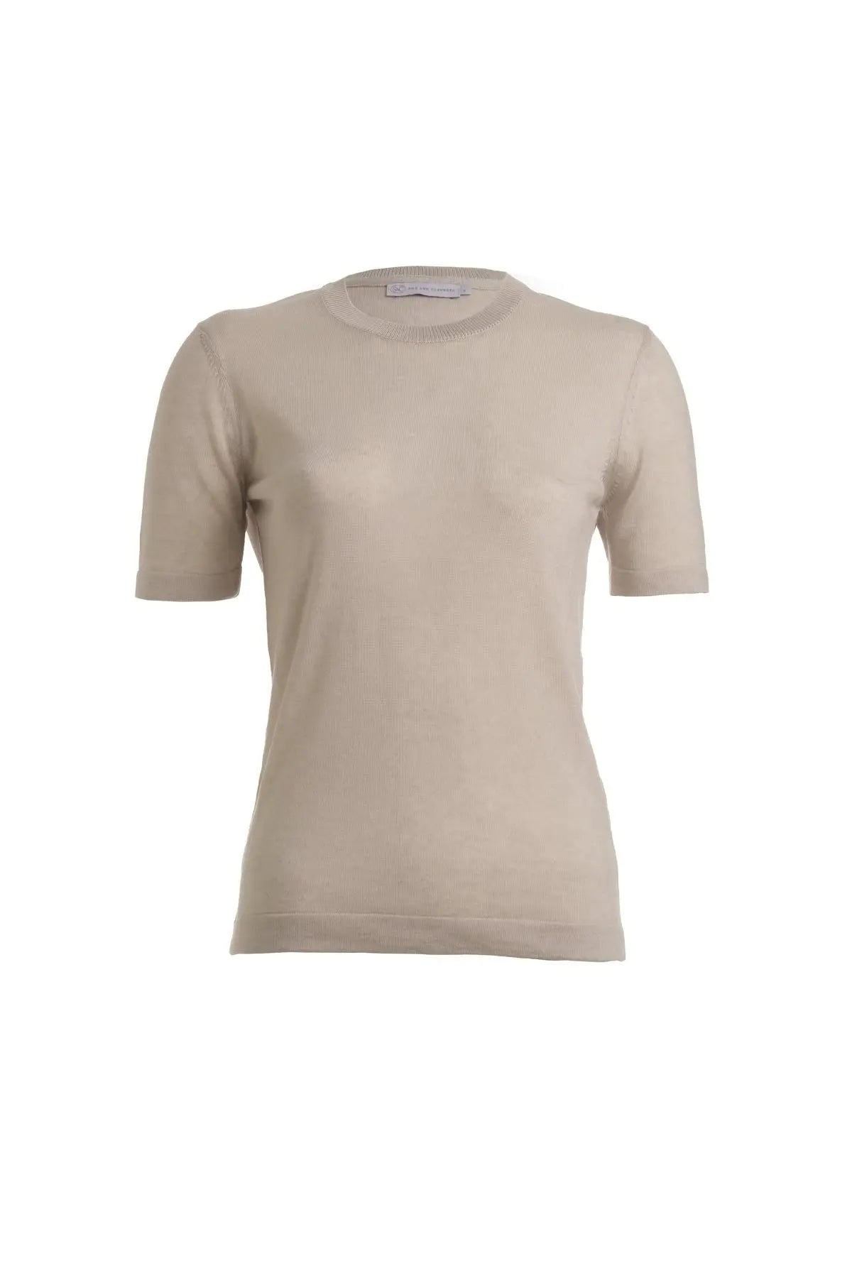 Açık Gri Kaşmirli Melinda Yuvarlak Yaka Kısa Kollu Triko Silk and Cashmere