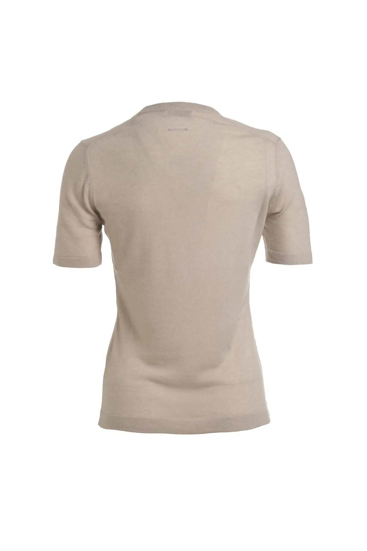 Açık Gri Kaşmirli Melinda Yuvarlak Yaka Kısa Kollu Triko Silk and Cashmere