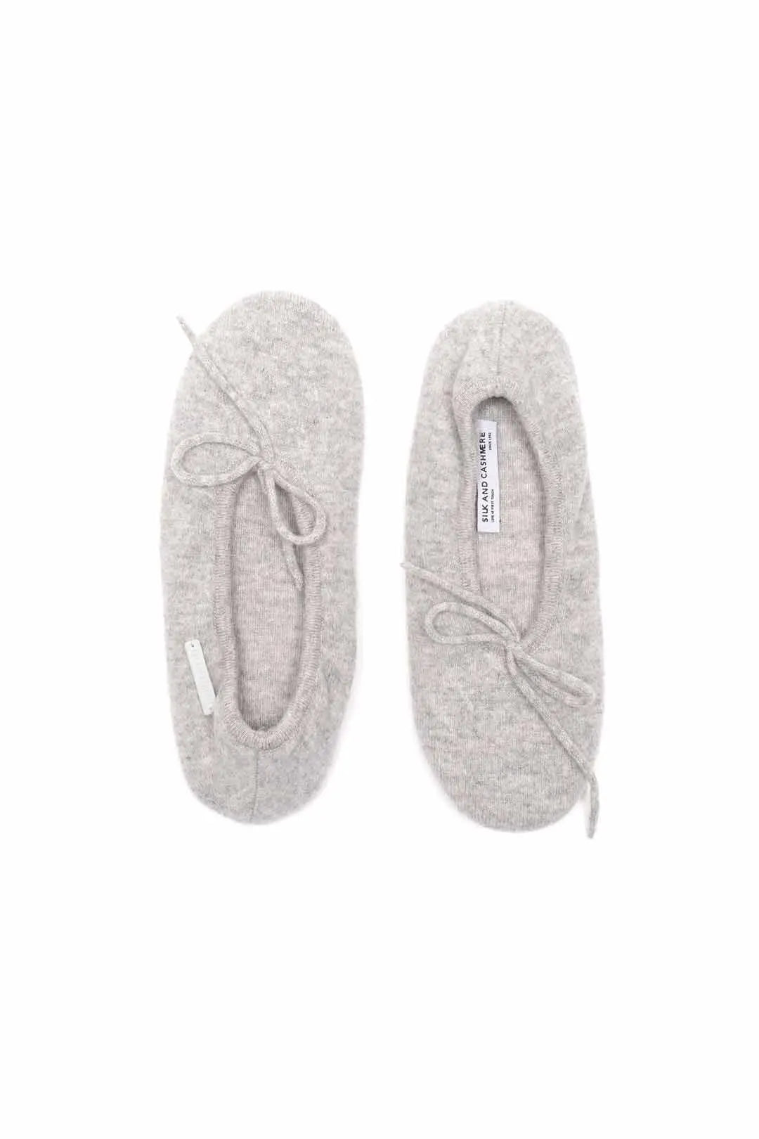 Açık Gri Saf Kaşmir Terlik Silk and Cashmere