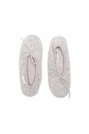 Açık Gri Saf Kaşmir Terlik Silk and Cashmere