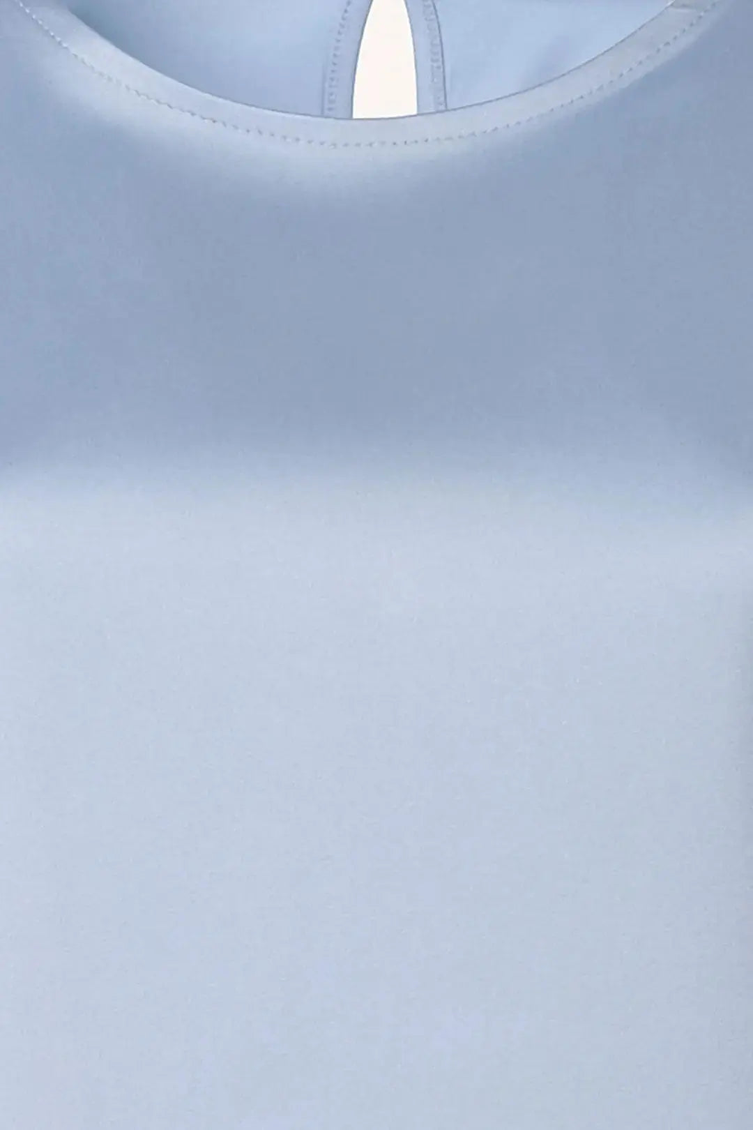 Açık Mavi İpek Karışımlı Monica Yuvarlak Yaka Kısa Kollu Bluz Silk and Cashmere