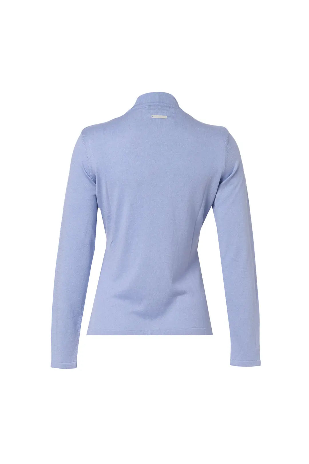 Açık Mavi İpek ve Kaşmir Aleyna V Yaka Uzun Kollu Kadın Triko Silk and Cashmere