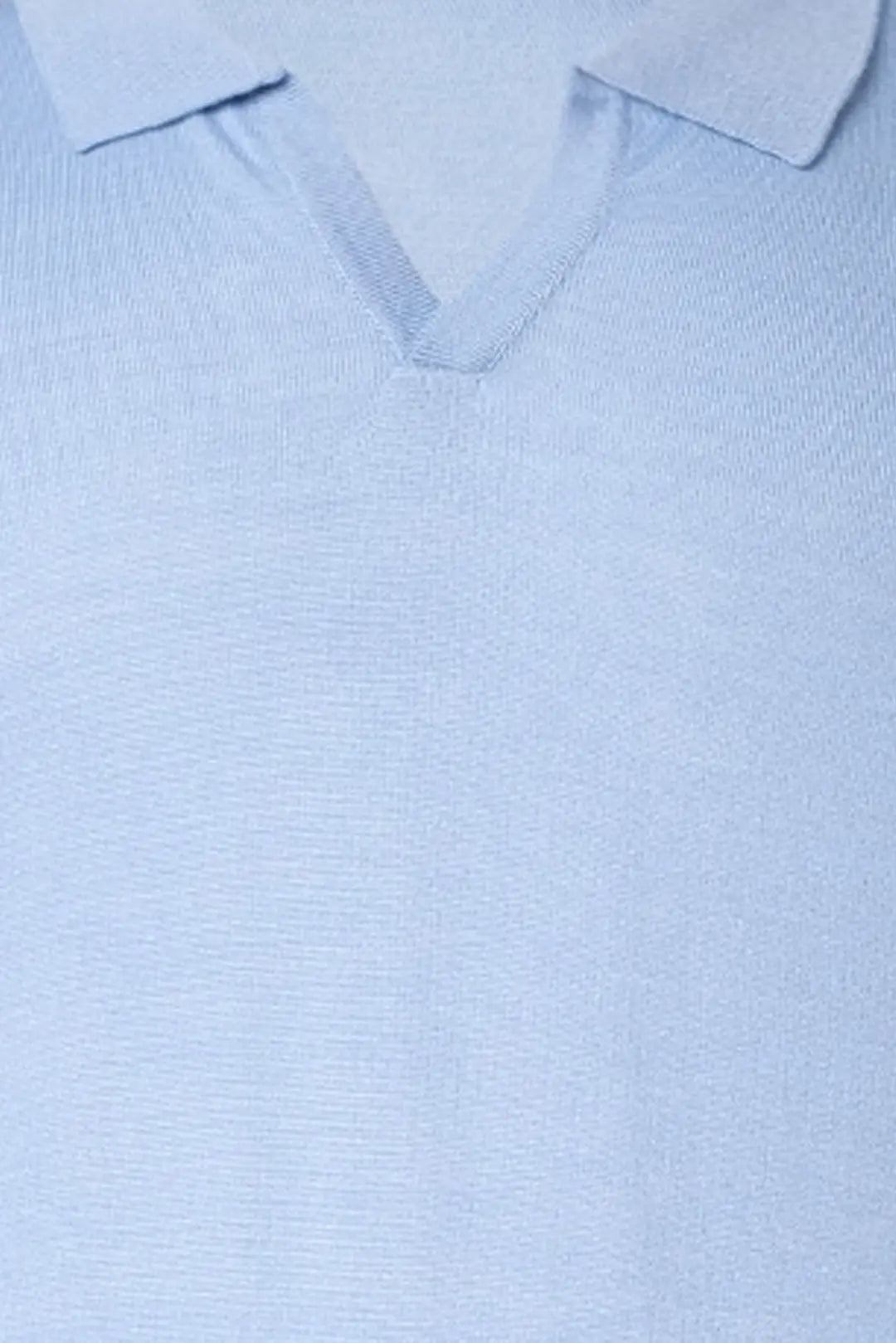 Açık Mavi İpekli Quentin Uzun Kollu Polo Erkek Triko Silk and Cashmere