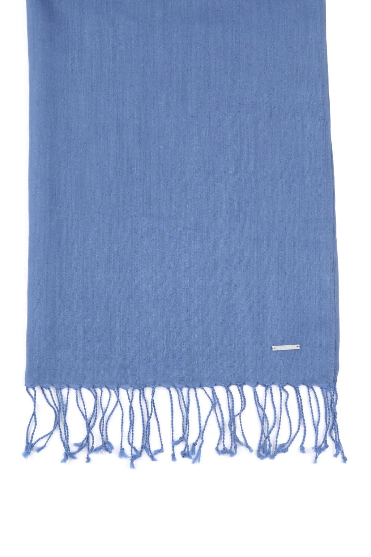 Açık Mavi İpekli Salma Şal 70 x 180 cm Silk and Cashmere