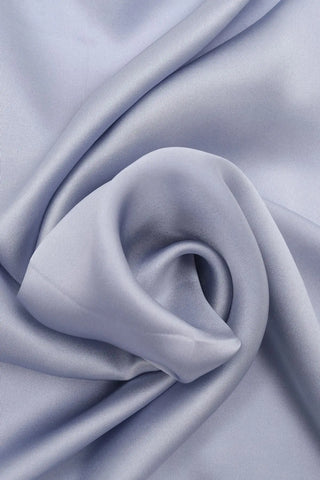 Açık Mavi Saf İpek Düz Renk Kadın Küçük Eşarp 53 x 53 cm Silk and Cashmere