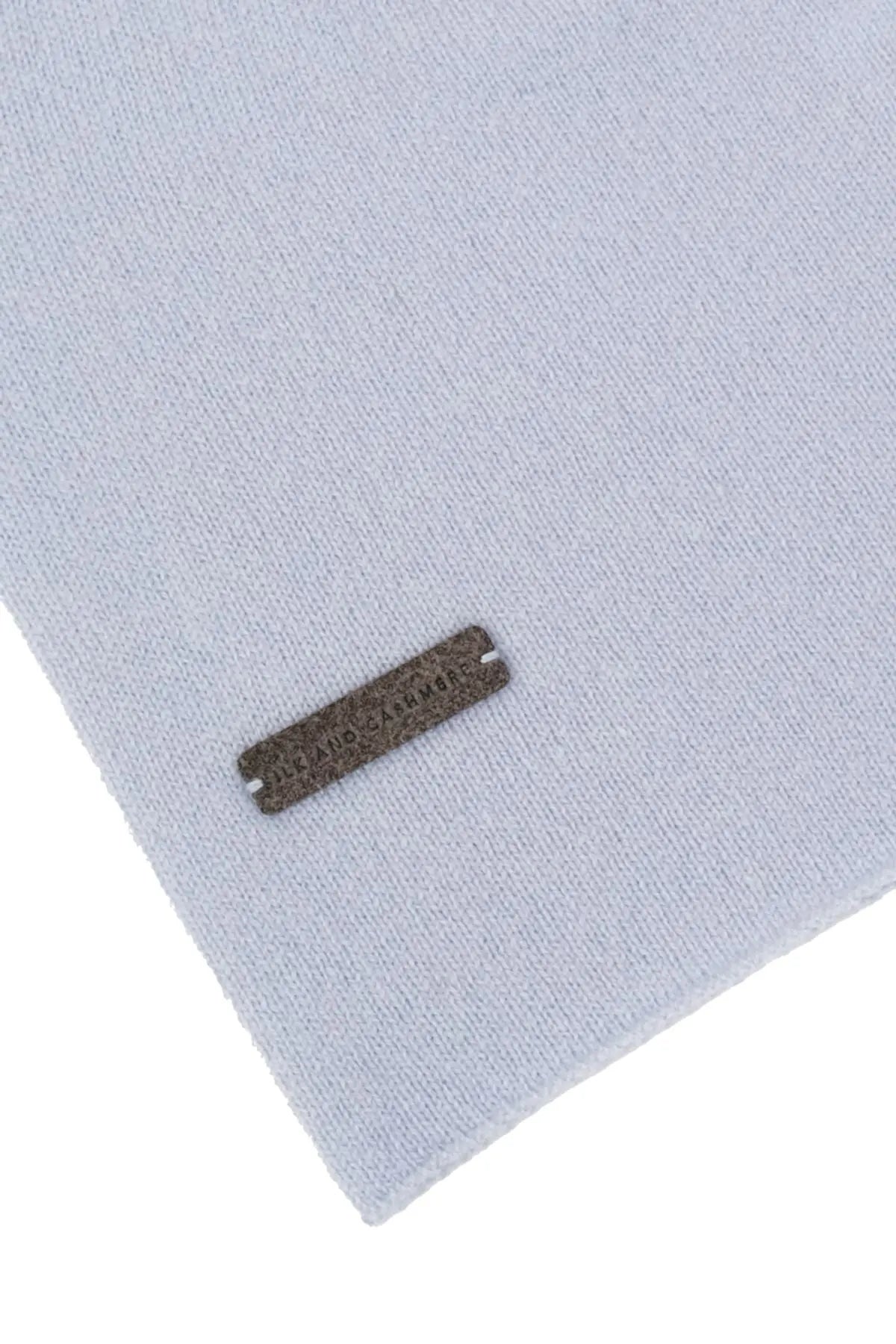 Açık Mavi Saf Kaşmir Hannover Bere Silk and Cashmere