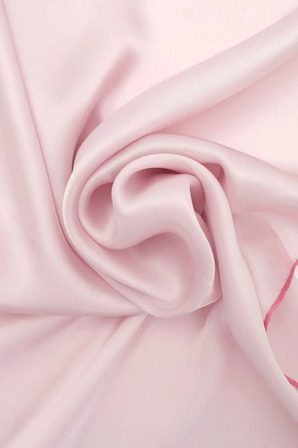Açık Pembe Saf İpek Düz Renk Kadın Küçük Eşarp 53 x 53 cm Silk and Cashmere