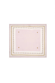 Açık Pembe Saf İpek Zincir Desenli Kadın Kare Eşarp 90 x 90 cm Silk and Cashmere