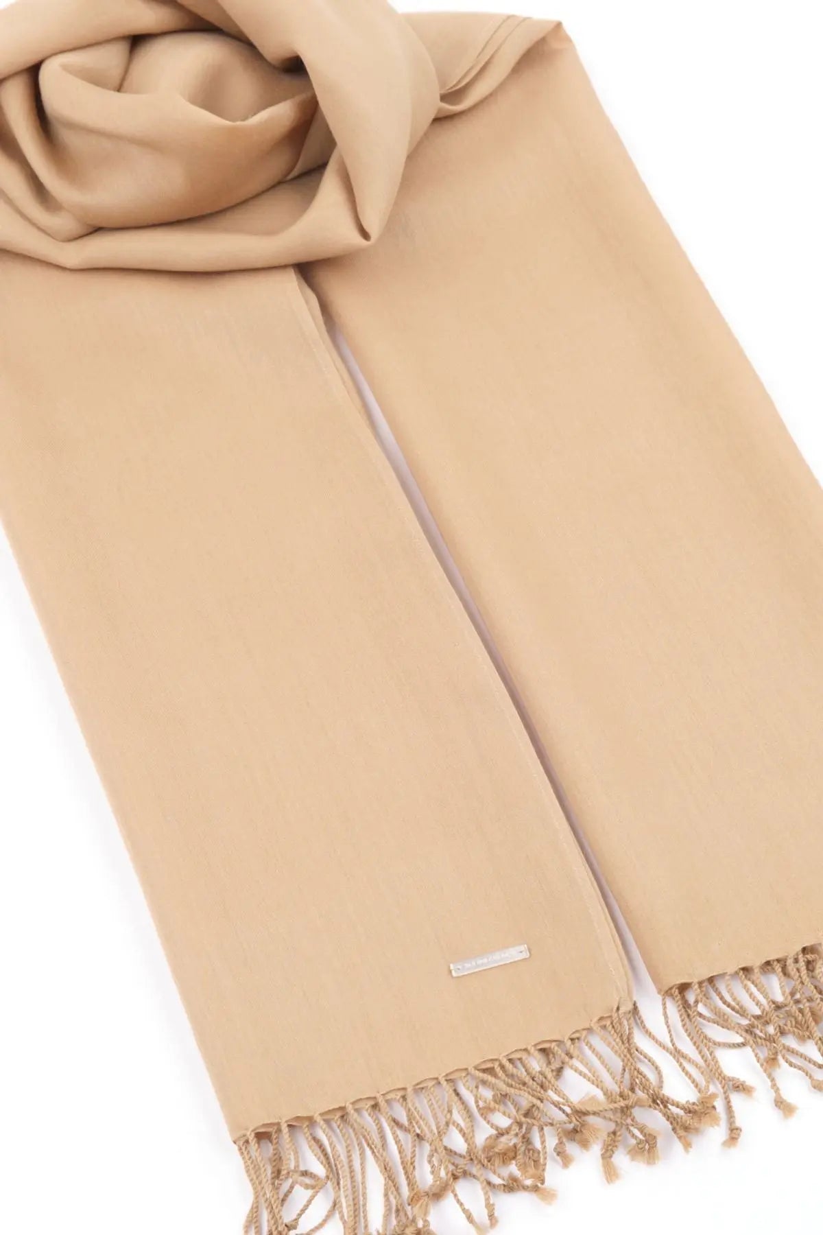 Altın İpekli Salma Şal 70 x 180 cm Silk and Cashmere