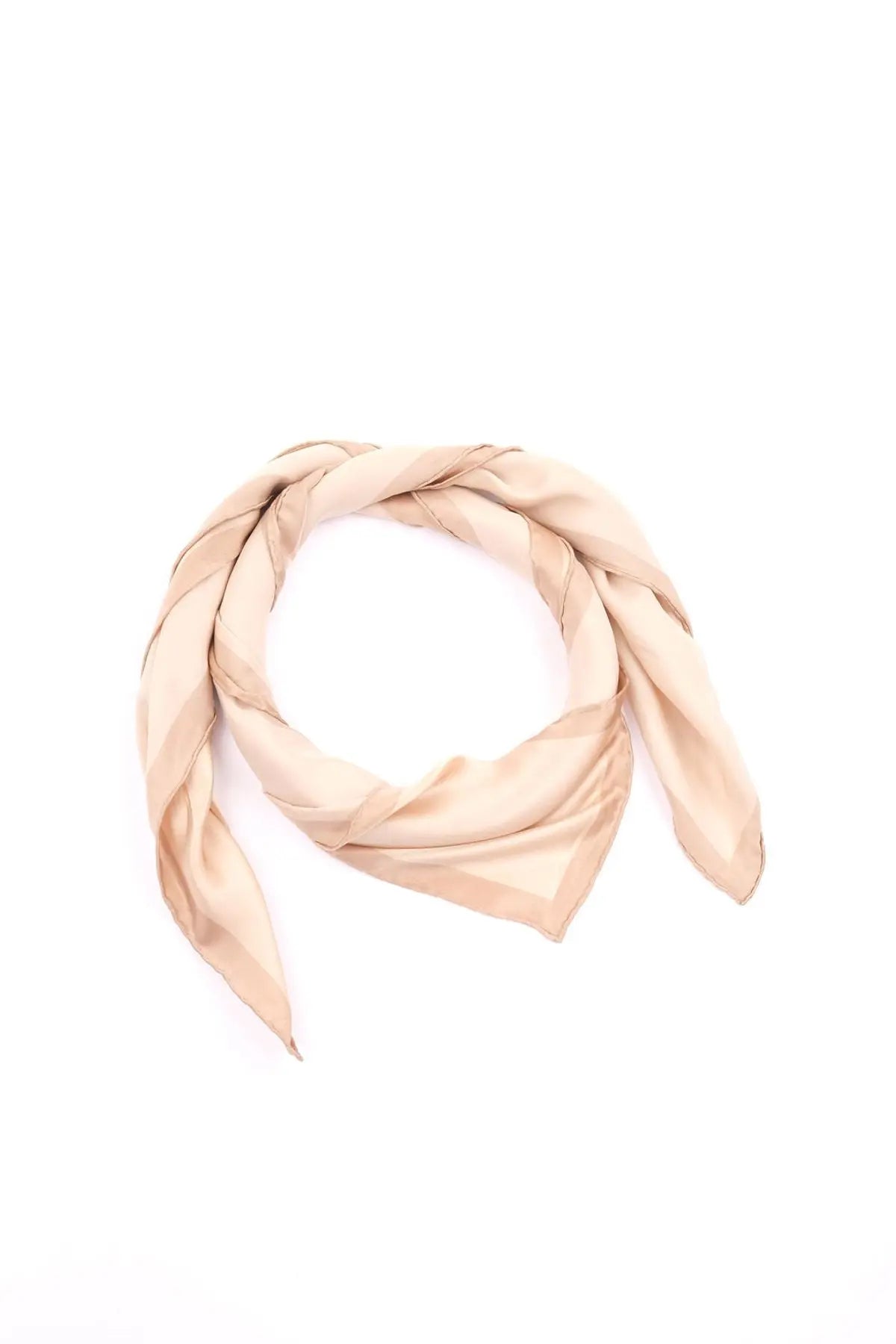 Altın Saf İpek Düz Renk Kare Eşarp 90 x 90 cm Silk and Cashmere