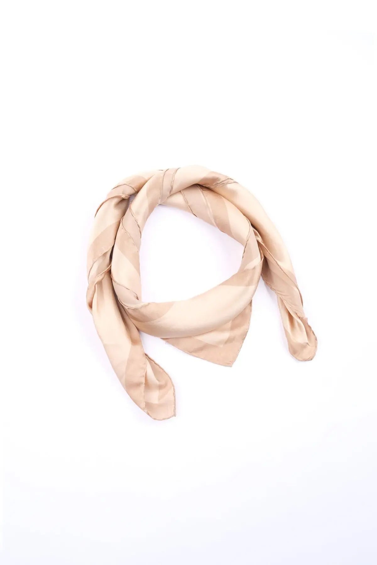 Altın Saf İpek Düz Renk Kare Eşarp 90 x 90 cm Silk and Cashmere