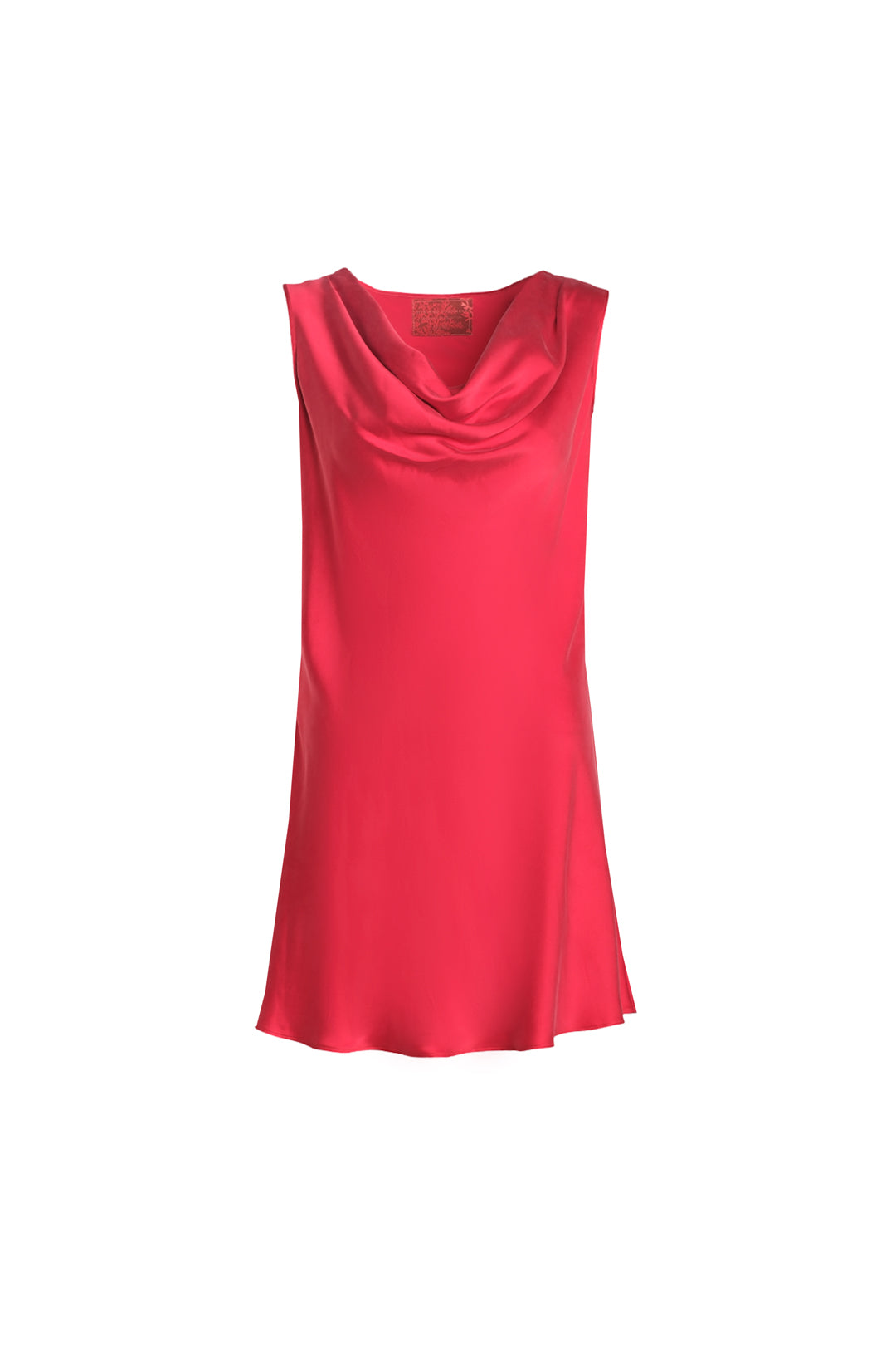 Kırmızı Saf İpek Flow Kısa Abiye Kadın Elbise