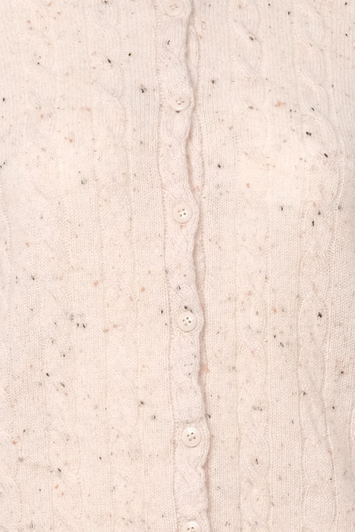 Kum Beji Amelia Avustralya Yünü Kaşmir Saç Örgülü Yuvarlak Yaka Uzun Kollu Kadın Hırka