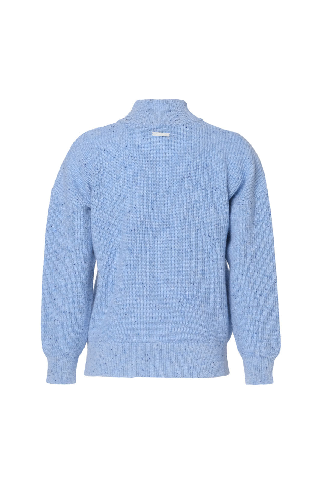 Mavi Aurora Avustralya Yünü Kaşmir Ribana Örgülü Fermuarlı Uzun Kollu Kadın Kazak