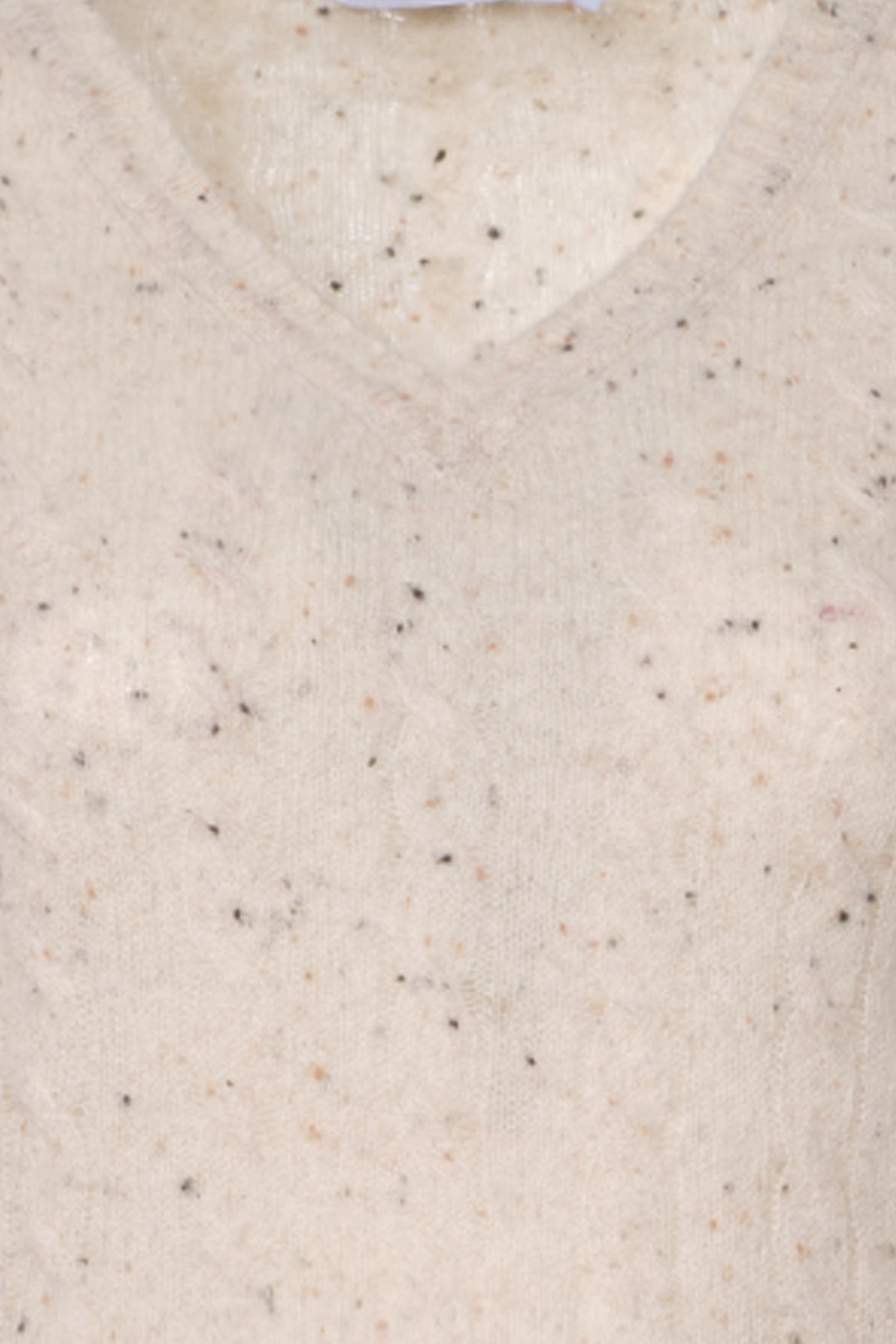 Kum Beji Amelia Avustralya Yünü Kaşmir Saç Örgülü V Yaka Uzun Kollu Kadın Kazak