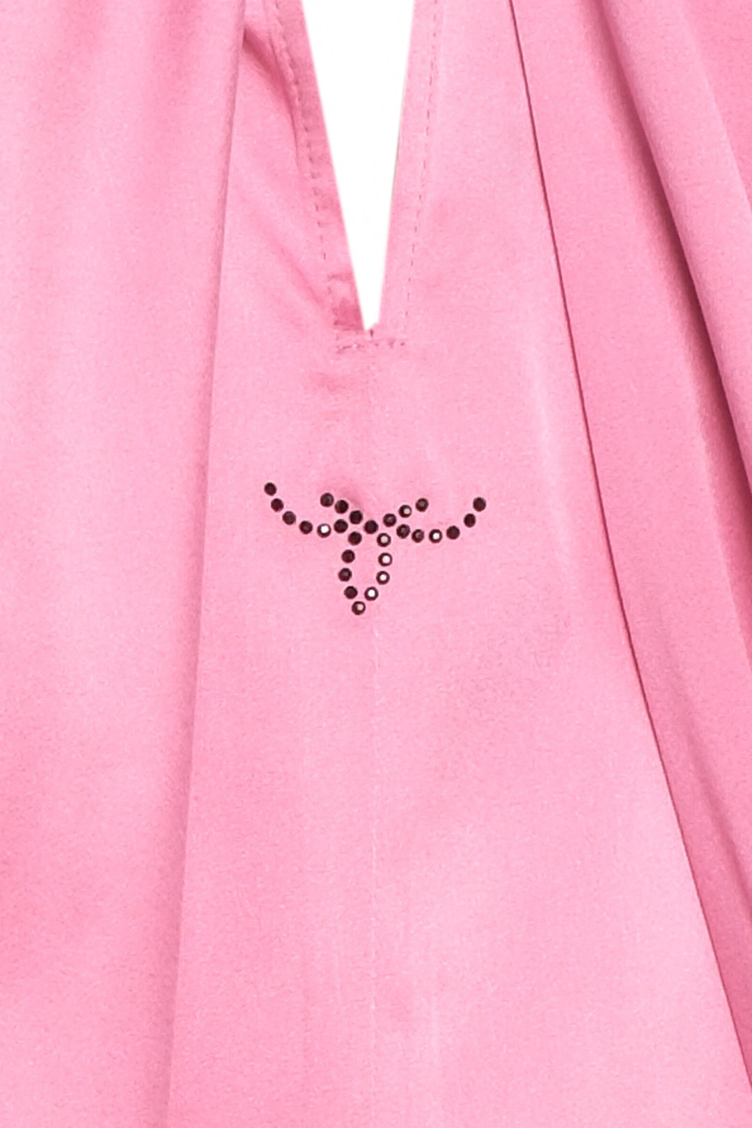 Gül Kurusu Saf İpek Cecilia Fular yaka Kısa Kollu Bluz