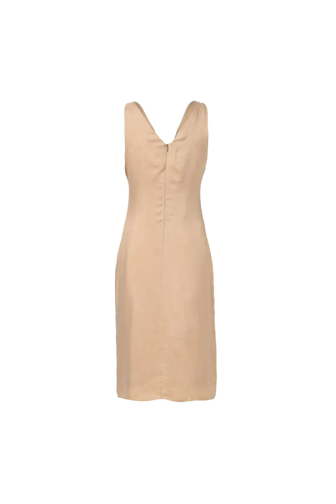 Bej Clara Kolsuz Uzun Elbise Silk and Cashmere