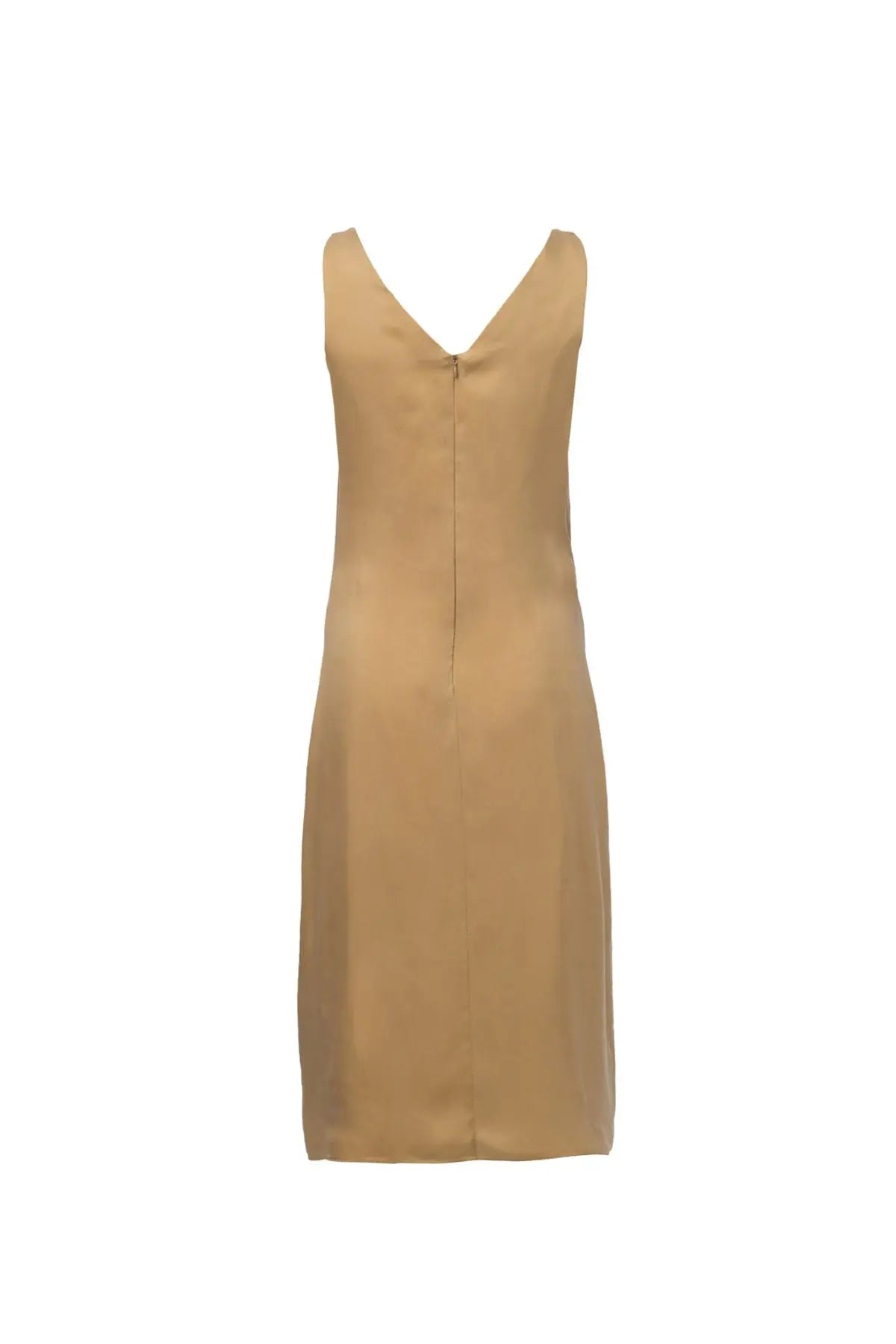 Bej Clara Kolsuz Uzun Elbise Silk and Cashmere