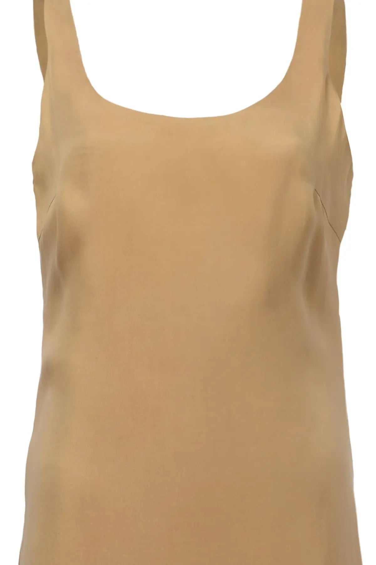 Bej Clara Kolsuz Uzun Elbise Silk and Cashmere