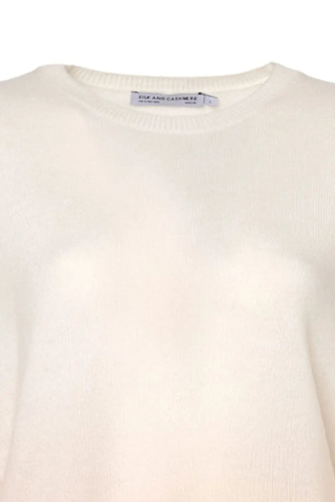 Bej Kamir Yün Degrade Yuvarlak Yaka Uzun Kollu Kazak Silk and Cashmere