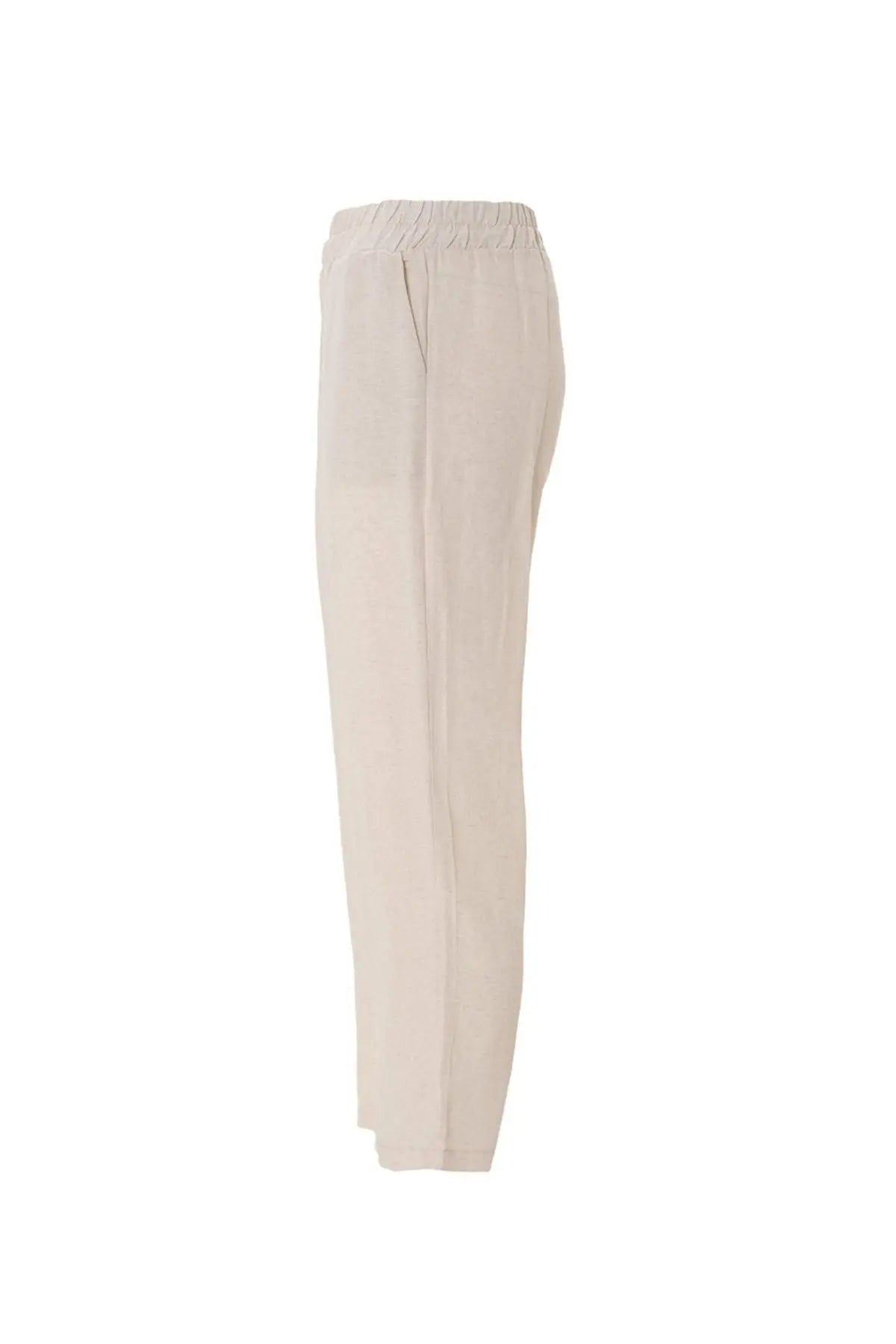 Bej Keten Pantolon Silk and Cashmere