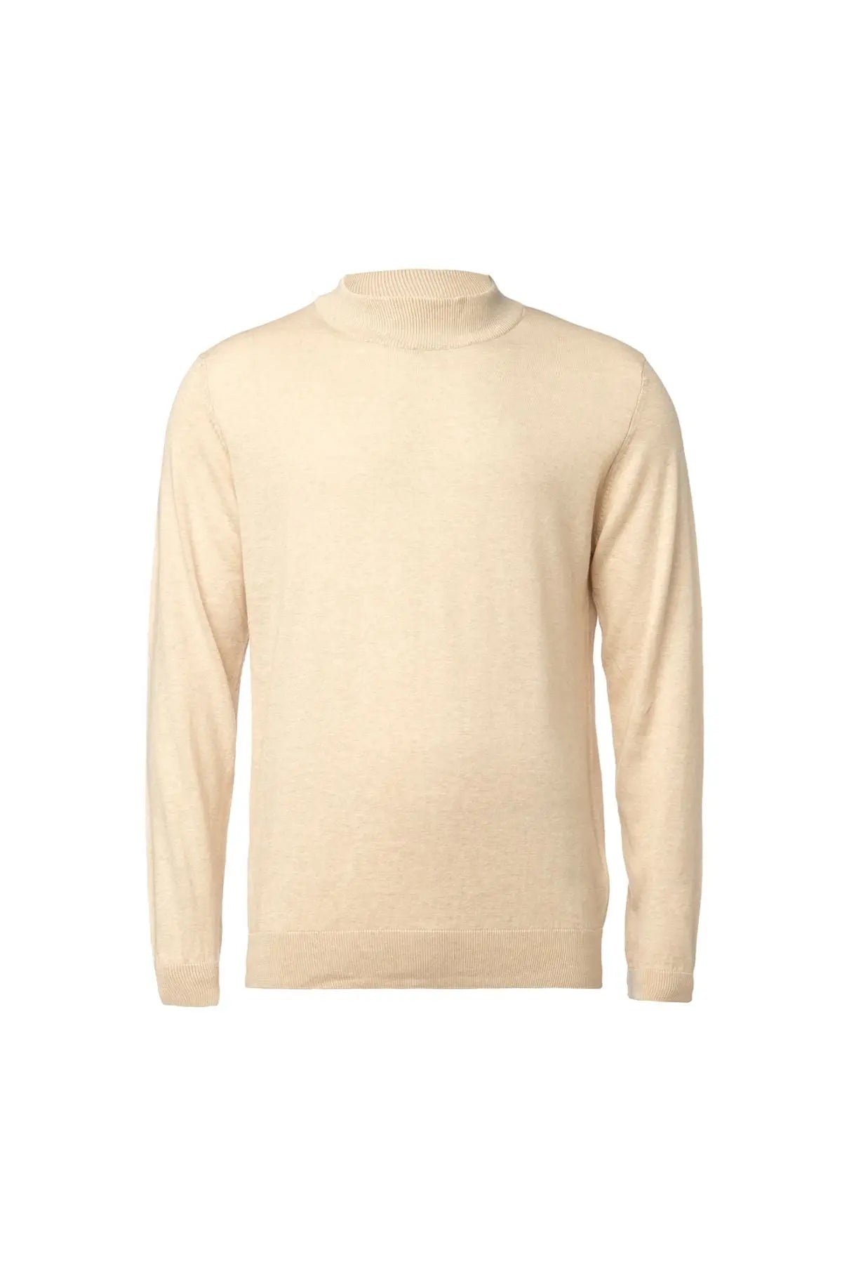 Bej Melanj & More Clark Erkek Yarım Balıkçı Yaka Uzun Kollu Triko Silk and Cashmere