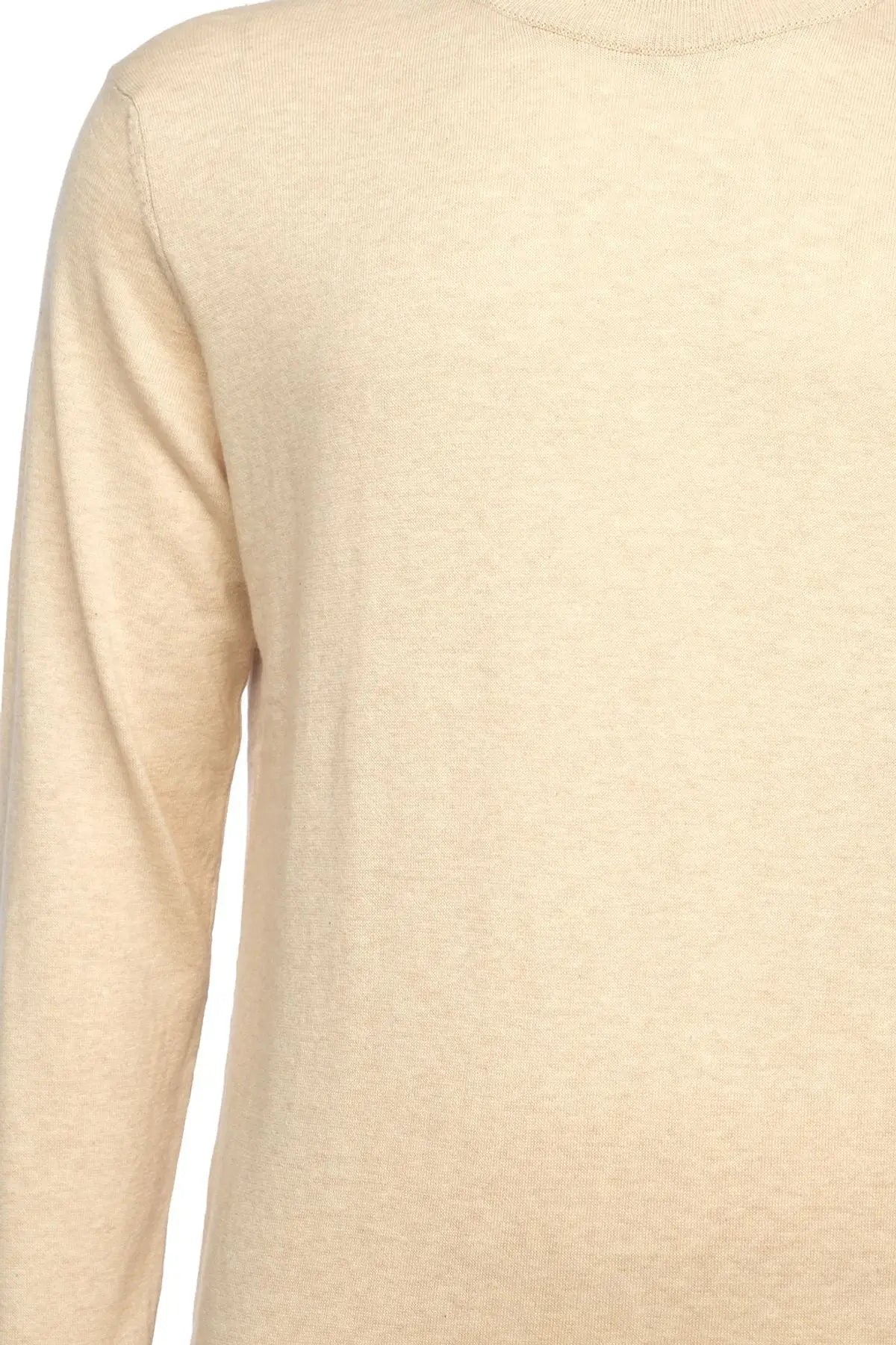 Bej Melanj & More Clark Erkek Yarım Balıkçı Yaka Uzun Kollu Triko Silk and Cashmere