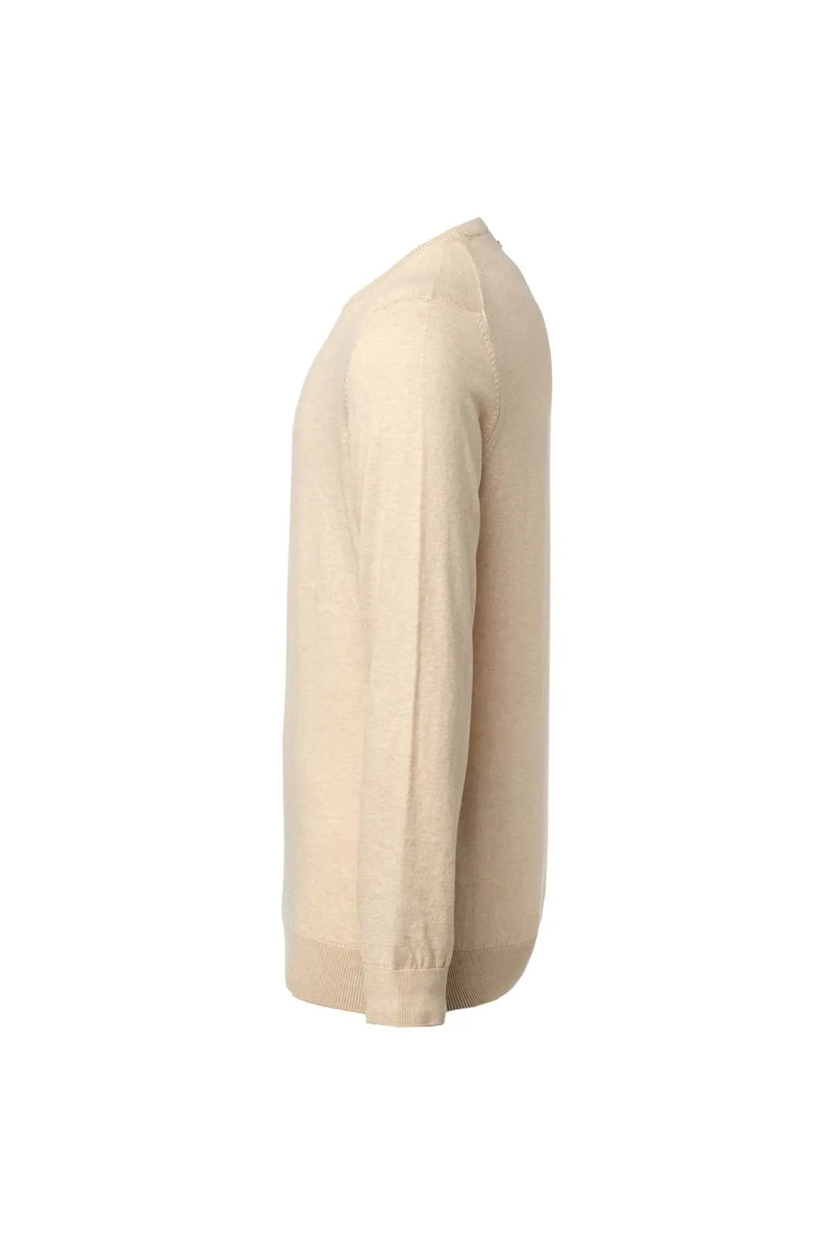 Bej Melanj & More Clark Erkek Yuvarlak Yaka Uzun Kollu Erkek Triko Silk and Cashmere