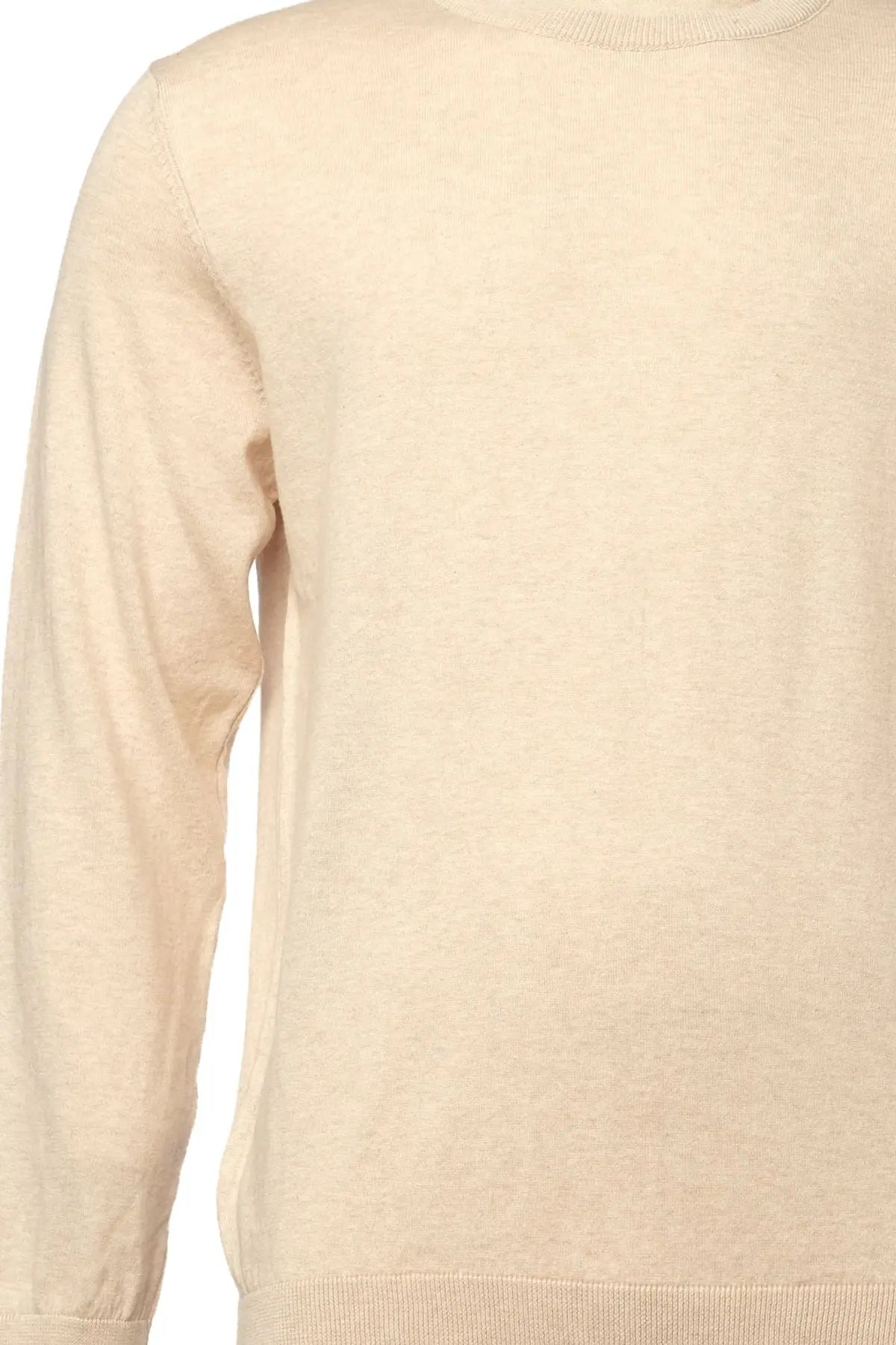 Bej Melanj & More Clark Erkek Yuvarlak Yaka Uzun Kollu Erkek Triko Silk and Cashmere