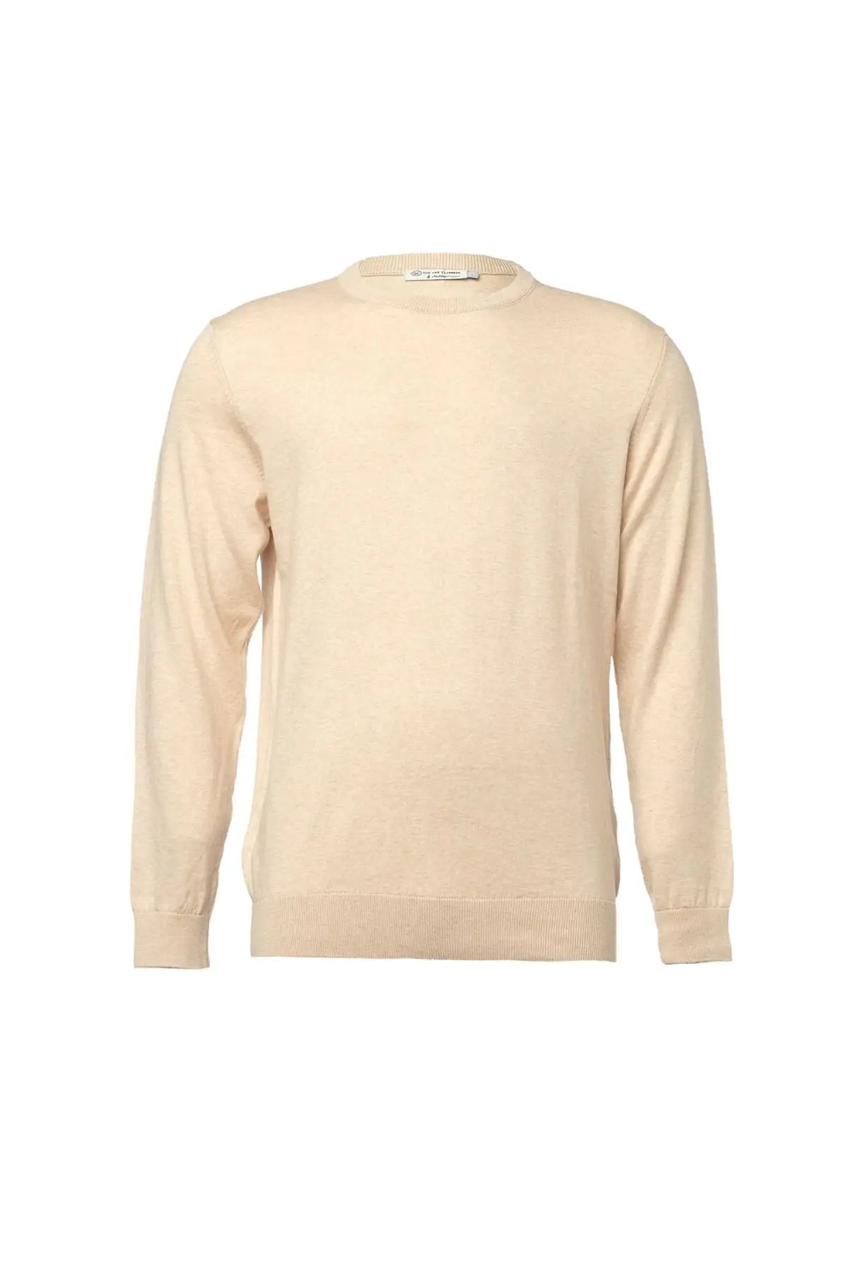 Bej Melanj & More Clark Erkek Yuvarlak Yaka Uzun Kollu Erkek Triko Silk and Cashmere