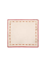 Bej Saf İpek Zincir Desenli Kadın Kare Eşarp 90 x 90 cm Silk and Cashmere