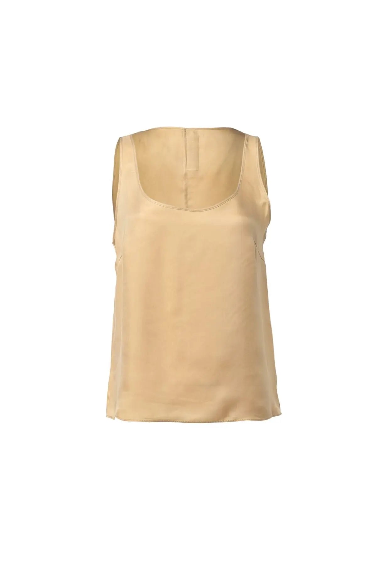 Bej & More Clara Yuvarlak Yaka Kolsuz Kupro Bluz Silk and Cashmere