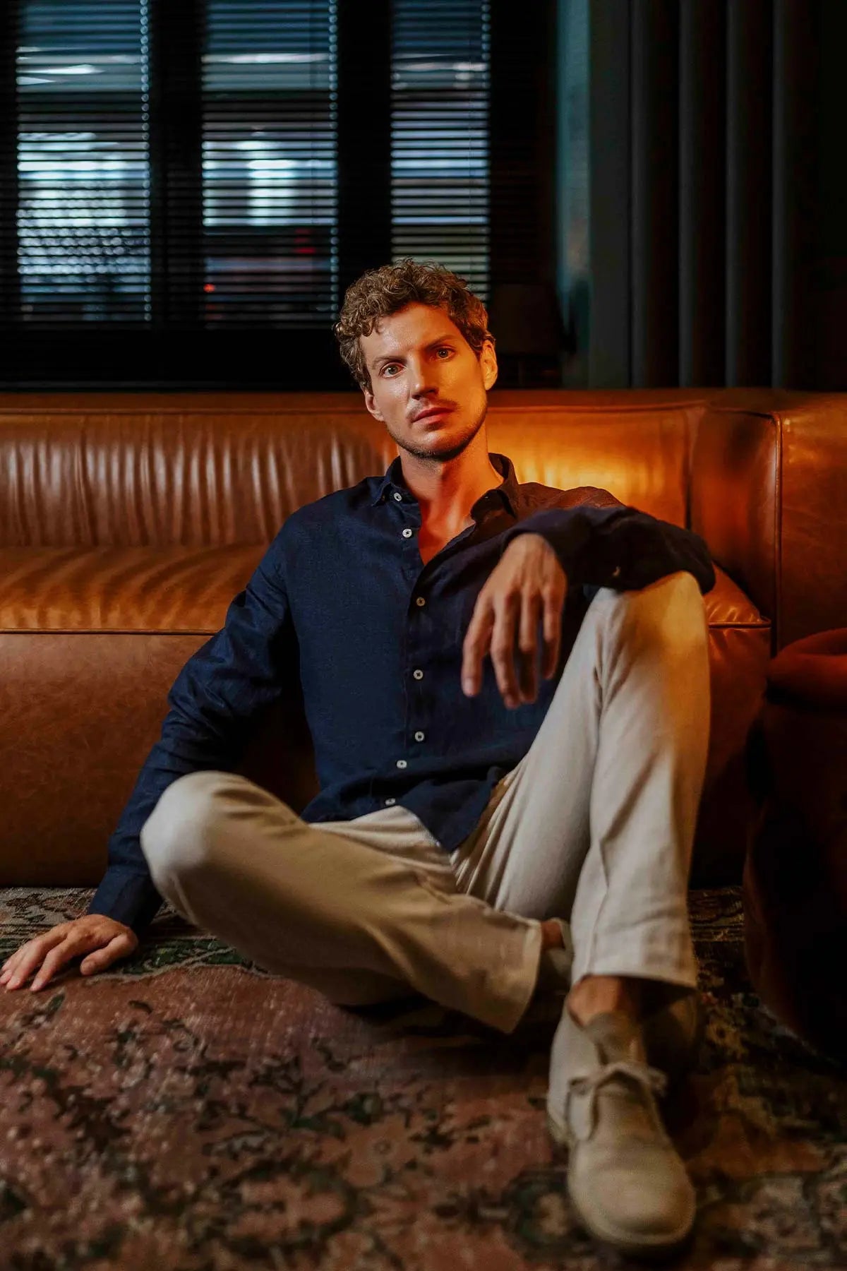 Bej & More Leon Ketenli Beli Lastik Detayl Erkek Pantolon Silk and Cashmere