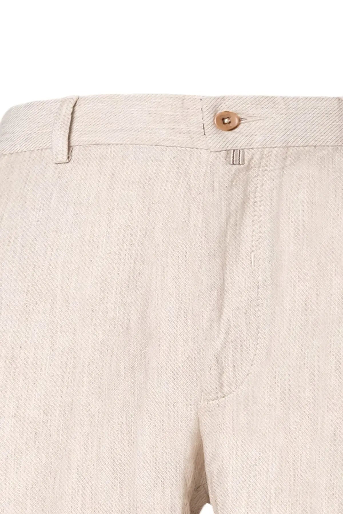 Bej & More Leon Ketenli Beli Lastik Detayl Erkek Pantolon Silk and Cashmere