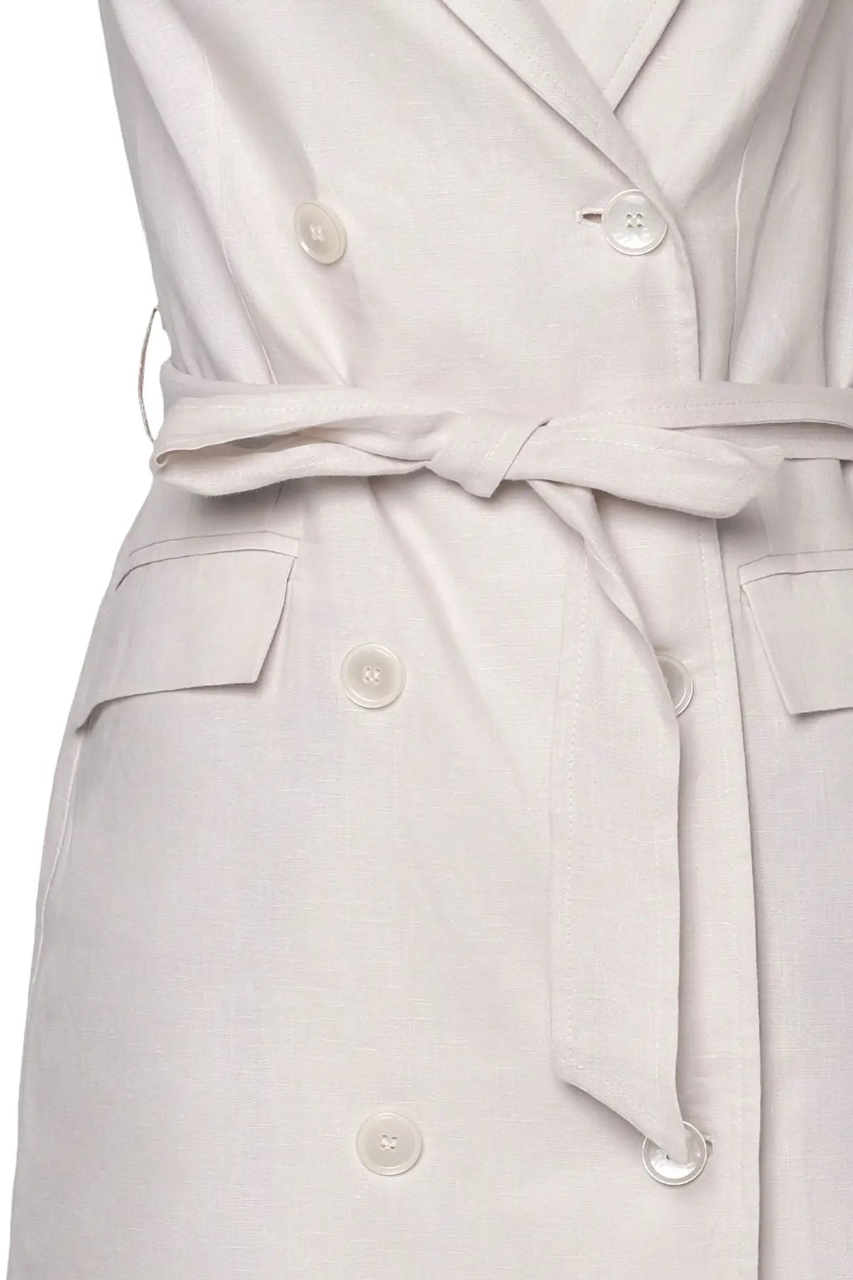 Bej & More Rosella V Yaka Kolsuz Elbise Silk and Cashmere