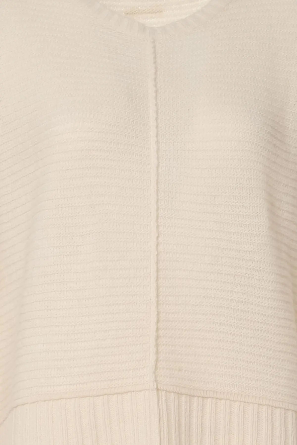 Beyaz Fabiana Yün Yuvarlak Yaka Uzun Kollu Kadn Kazak Silk and Cashmere