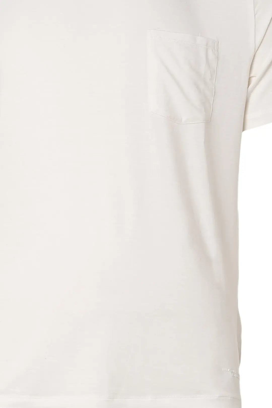 Beyaz Fersatile Kısa Kollu Yuvarlak Yaka & More Doğal Modal Erkek Cepli Tişört Silk and Cashmere