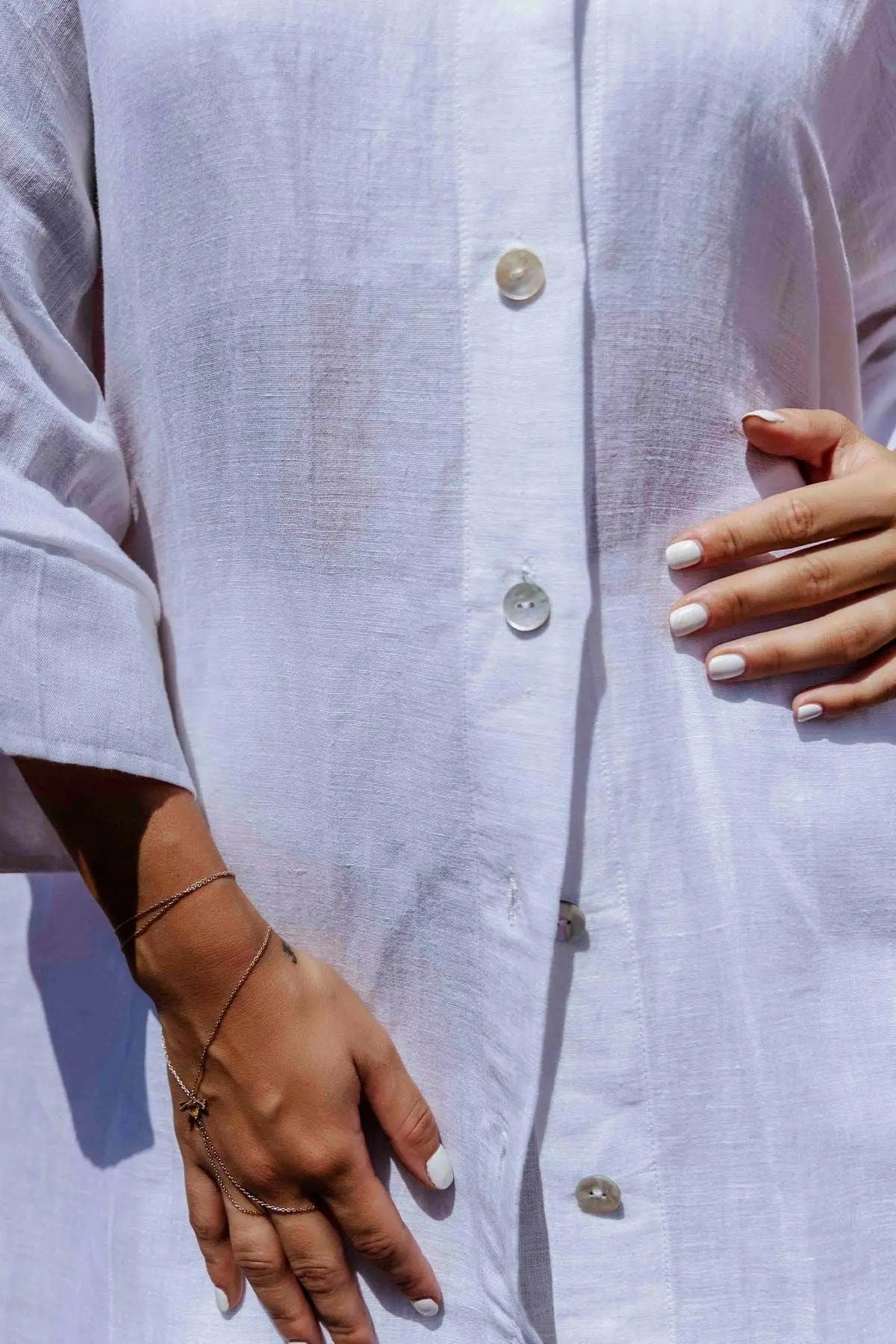 Beyaz Sandra Truvakar Kollu Gömlek Tunik Silk and Cashmere