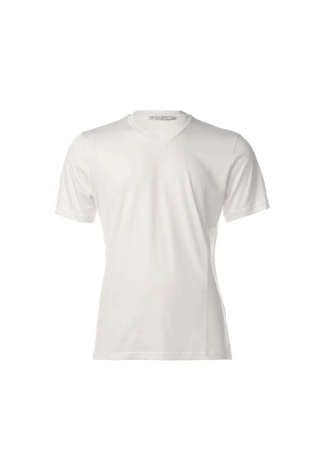 Beyaz & More Erkek V Yaka  Kısa Kollu Pamuk Tişört Silk and Cashmere