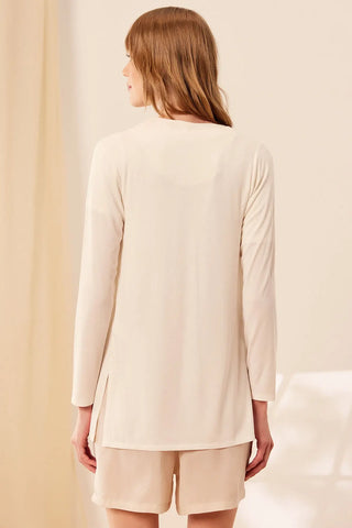 Beyaz & More Tracy Süper Yumuşak Modal Uzun Kollu Tişört Hırka Silk and Cashmere