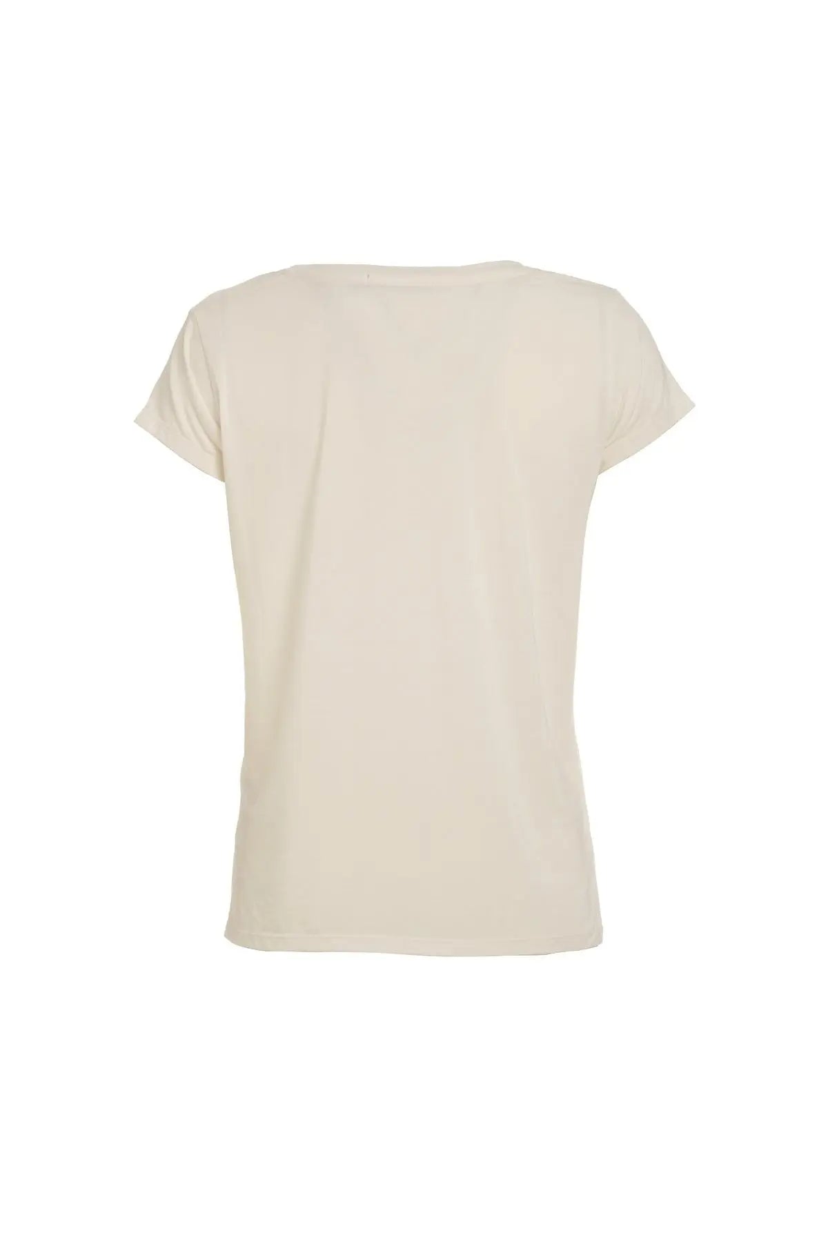 Beyaz & More Tracy Yuvarlak Yaka Kısa Kollu Rahat Kesim Modal Tişört Silk and Cashmere