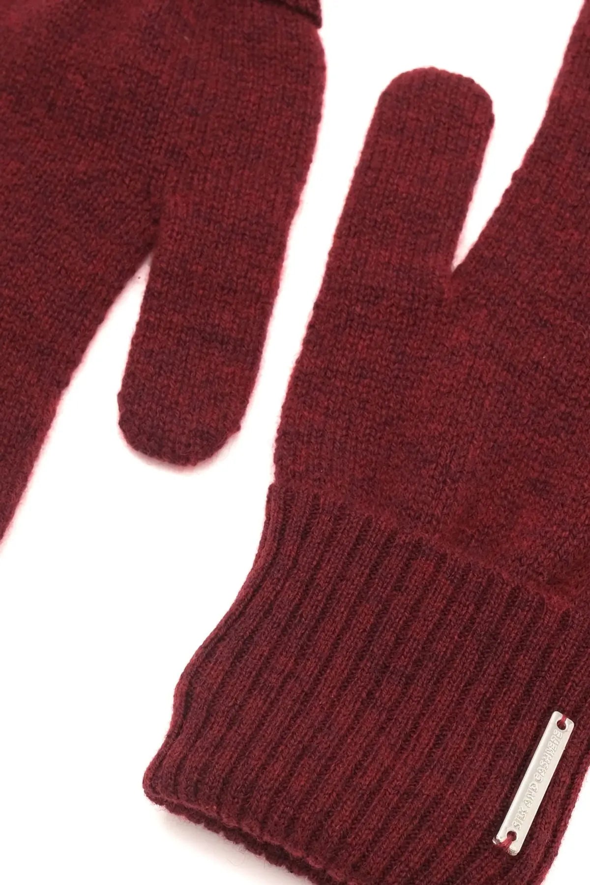 Bordo Yün Kamir Basic Eldiven Silk and Cashmere