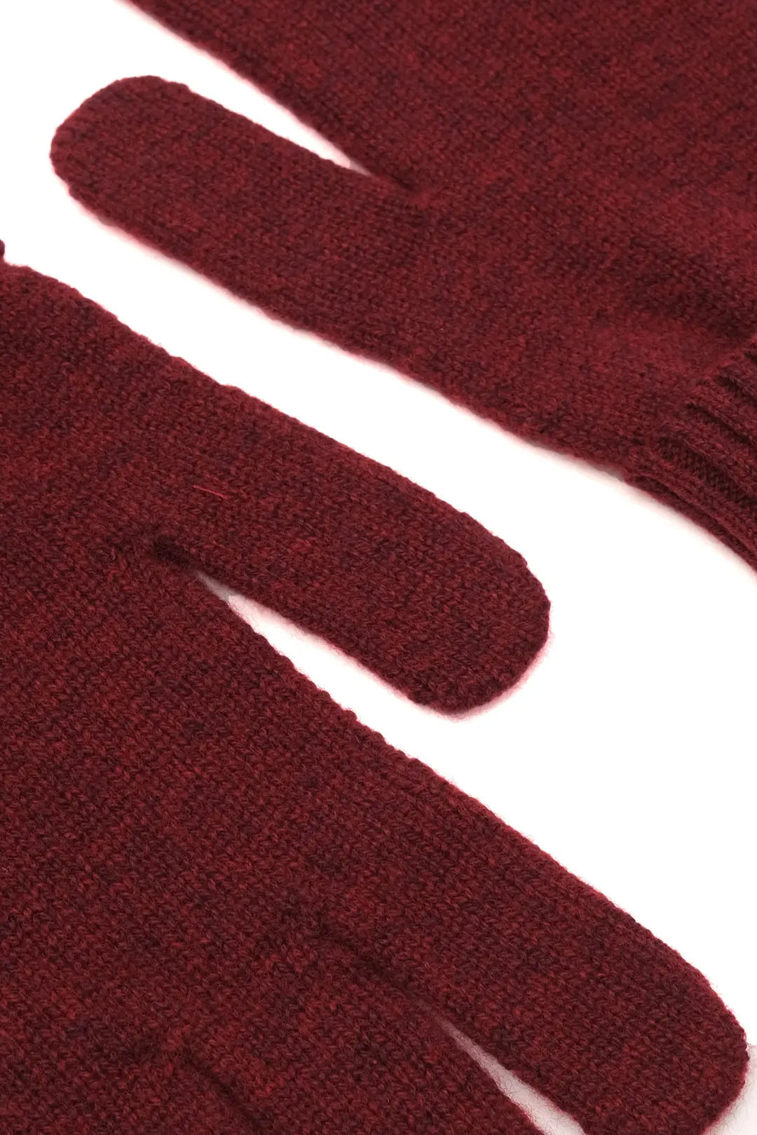 Bordo Yün Kamir Basic Erkek Eldiven Silk and Cashmere