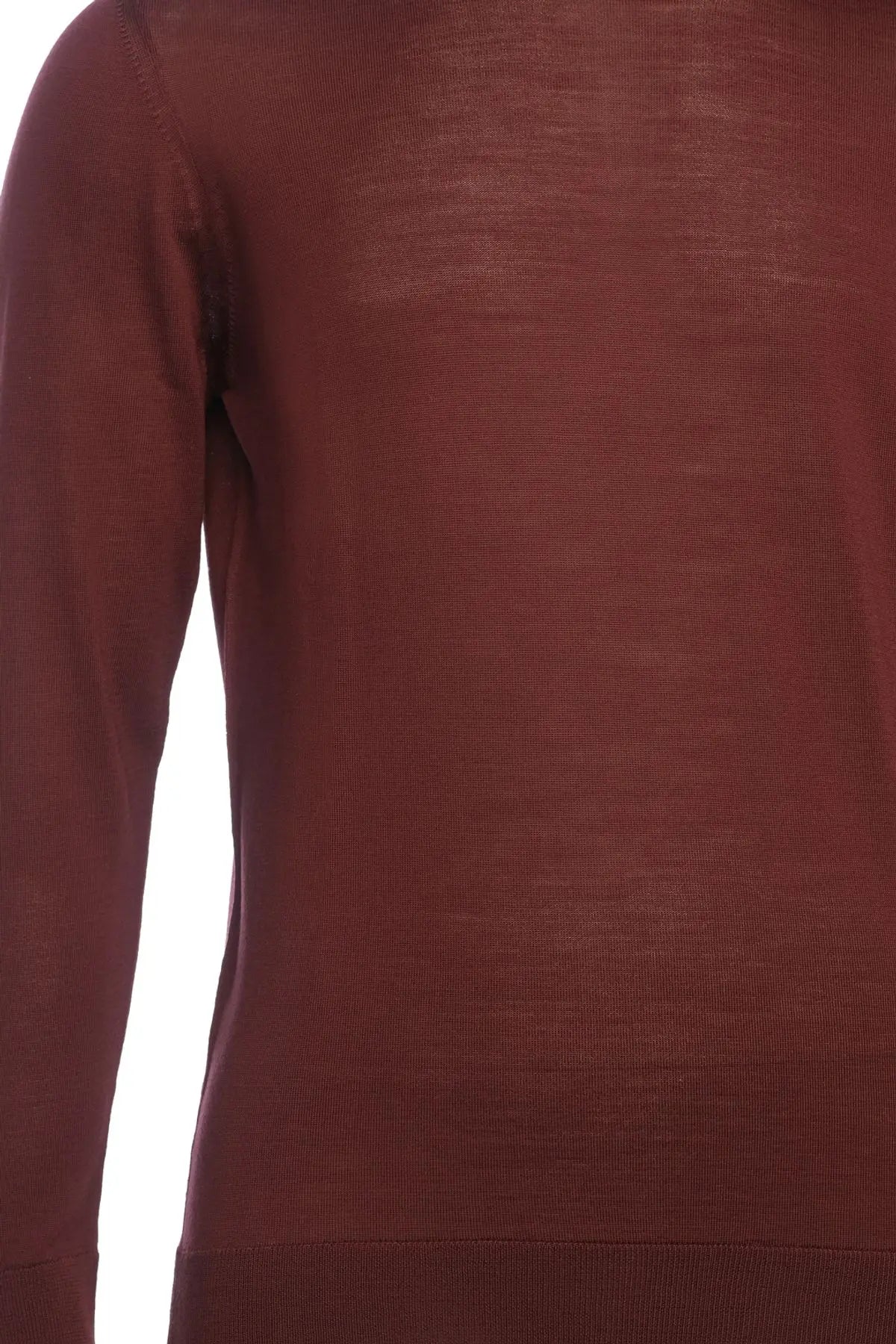 Bordo & More Matteo Yuvarlak Yaka Uzun Kollu Erkek Kazak Silk and Cashmere