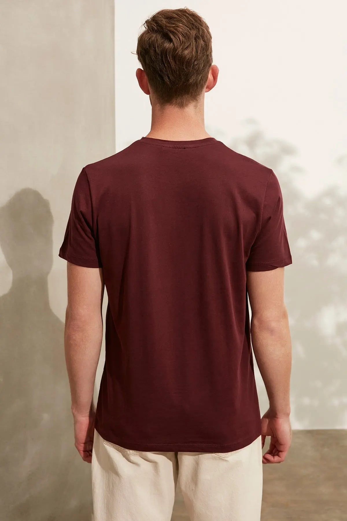 Bordo & More Yuvarlak Yaka Kısa Kollu Erkek Tişört Silk and Cashmere