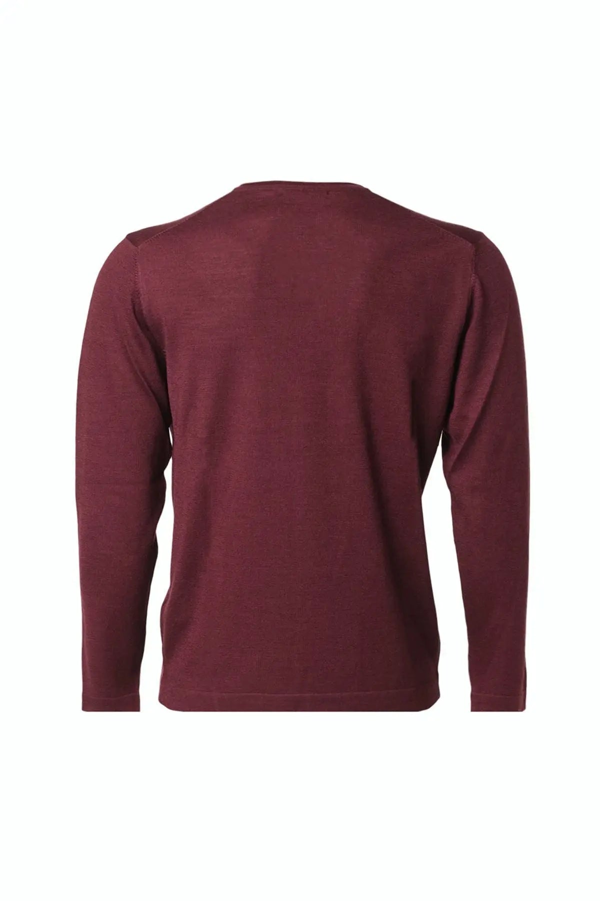 Bordo pekli Quentin V Yaka Uzun Kol Erkek Triko Silk and Cashmere
