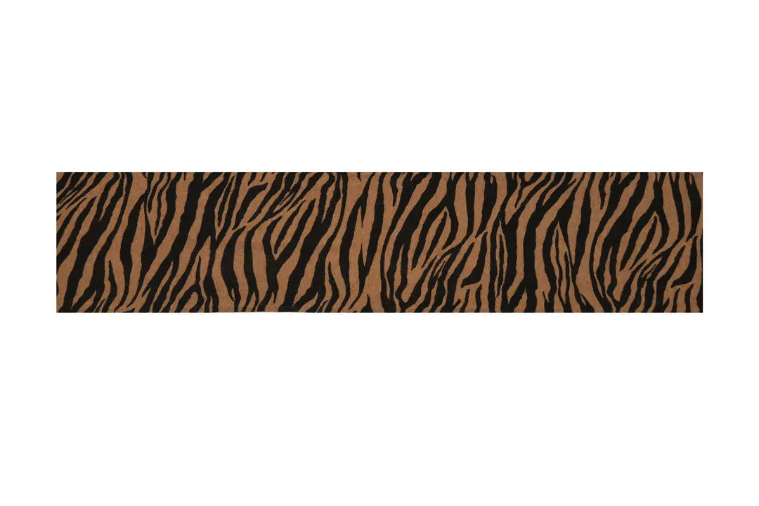 Camel Kaşmir Yün Zebra Baskılı Atkı 35 x 195 cm Silk and Cashmere