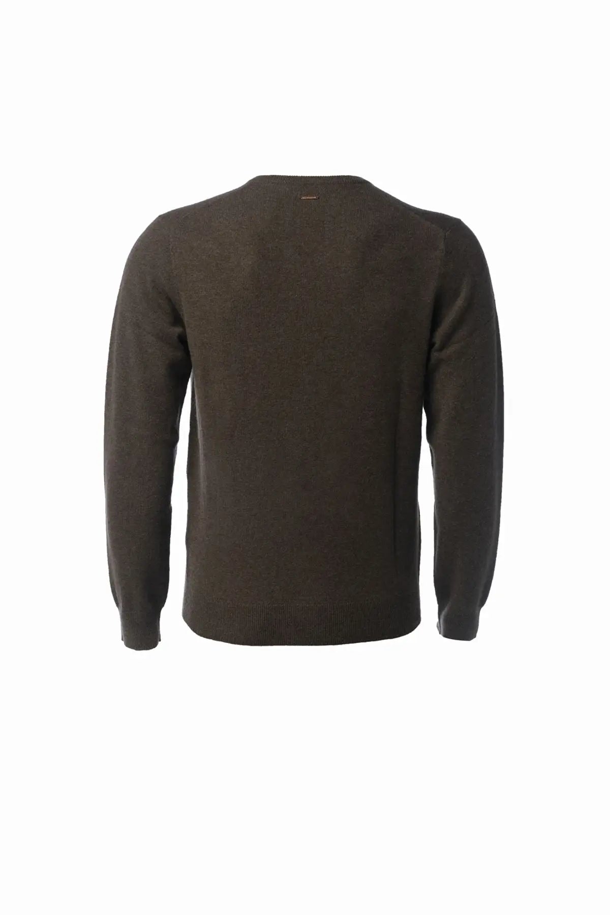 Camel Saf Kamir V Yaka Uzun Kollu Vincent Erkek Kazak Silk and Cashmere