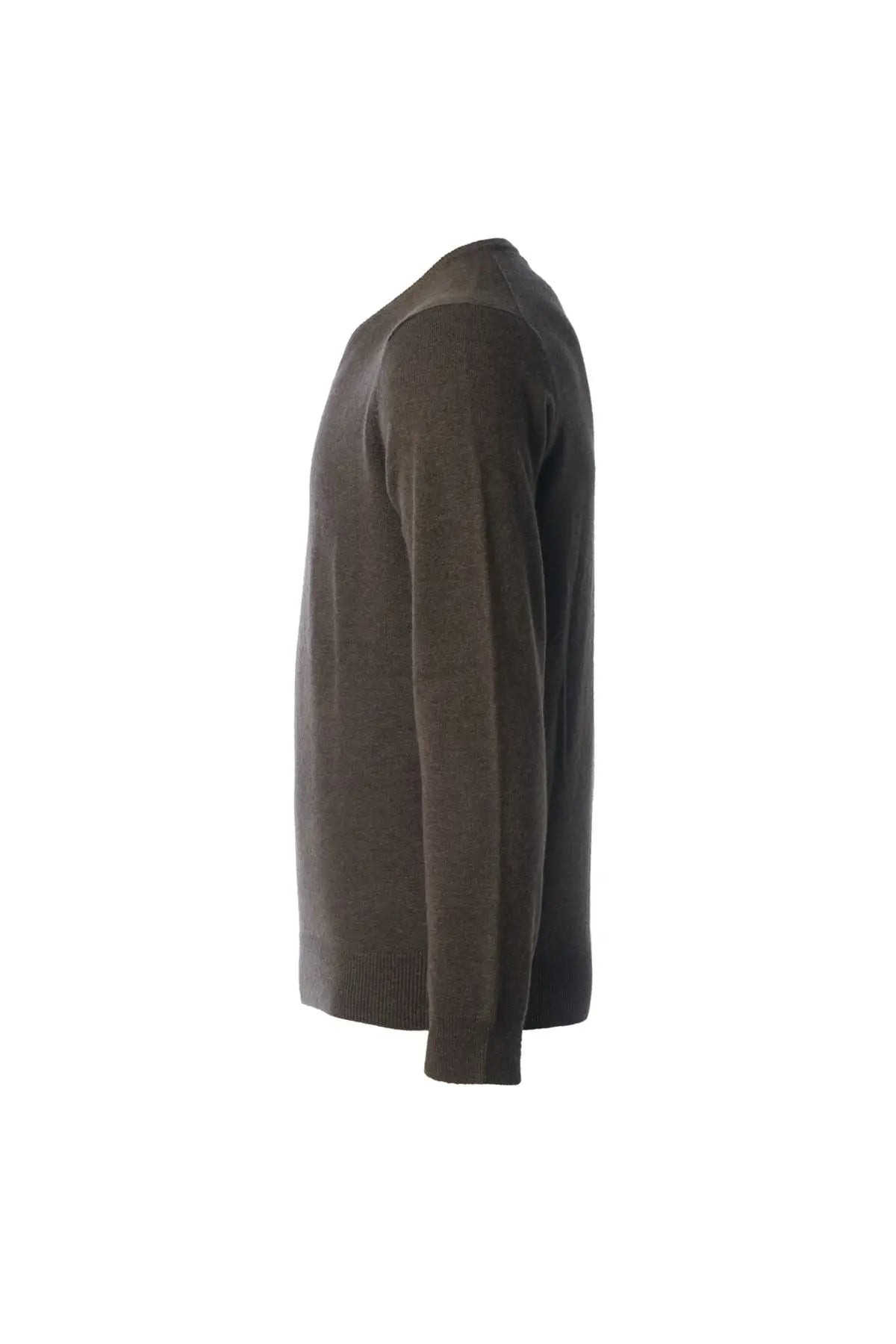 Camel Saf Kamir V Yaka Uzun Kollu Vincent Erkek Kazak Silk and Cashmere