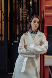 Beyaz Kaşmirli Meghan Palto